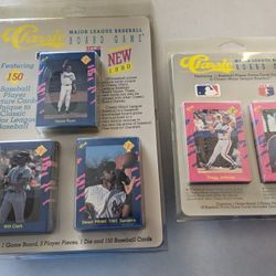 1990 MLB Board Game Complete Set Blue Set & Travel Edition 200 Cards.