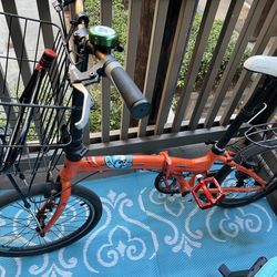 Foldable Bike - with 2x LED Lights/U Lock/Basket - Marina Del Rey