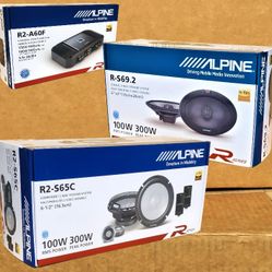 Alpine R Series Car Speakers 6.5" Component 6"x9" Coaxial Set Mono Amplifier Package 🚨 Payment Options Available 🚨 No Credit Needed 🚨 