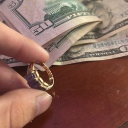 14k Gold ring, and amethyst