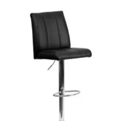 Contemporary Adjustable Height Swivel Square Bar Stools (Black)