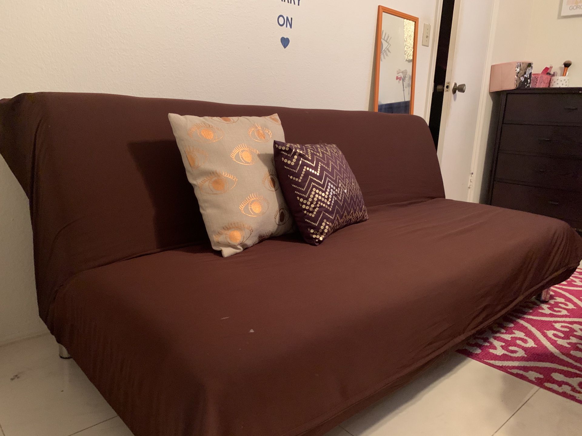 Futon brown full sized with removable cover