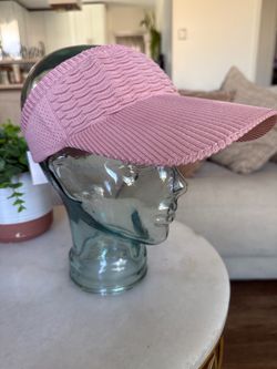 Pink Woven Sun Visor Hat