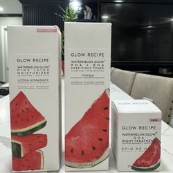 GLOW RECIPE WATERMELON Set 3 Pieces- Lotion Hydratante -Tonique -Nigth Treatment