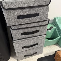 Like New 4 Linen Storage Container Boxes