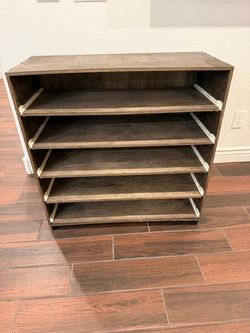 Custom Wooden Shoe Cabinet with Sliding Shelves