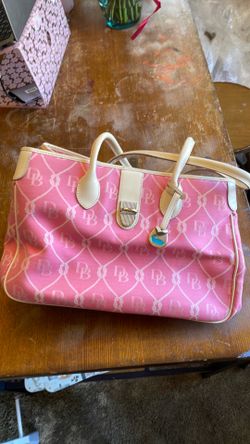 Dooney & Bourke small double handle tote Pink and white