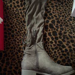 Grey Thigh High Shoedazzle Boot