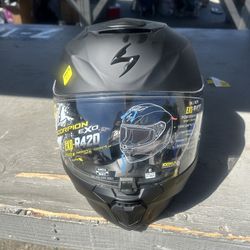 NEW Scorpion Exo R420 Matte Black Moto Helmet Sz M