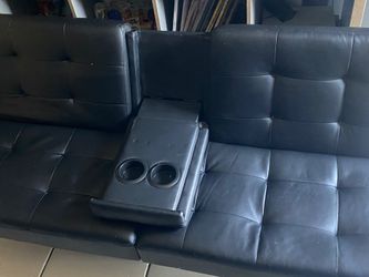 Black leather couch