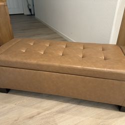 Leather Storage Bench