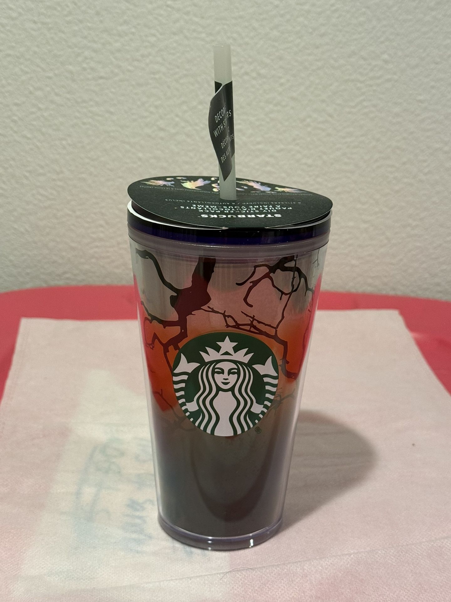 Starbucks 2022 Halloween Raven's Perch Glow in the Dark Grande Tumbler New