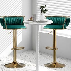 Set Of 2 Dark Green Barstools New