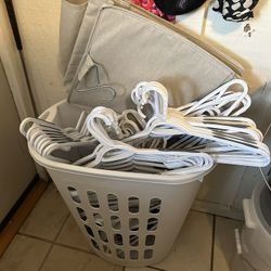 Laundry Basket and Hangers (Read Desc.)