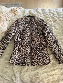 SO leopard print coat 14/16