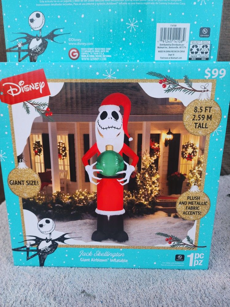 Disney's 8.5ft "Christmas Jack Skellington " Giant Inflatable Christmas Decorations $45 Ea. Brand New (Price Is Firm)