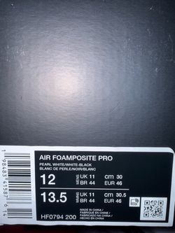 Size 12 Pearl Foamposite Pro