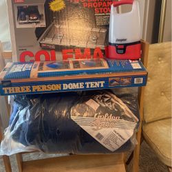 Coleman Stove/Tent/Sleeping Bag/Lamp
