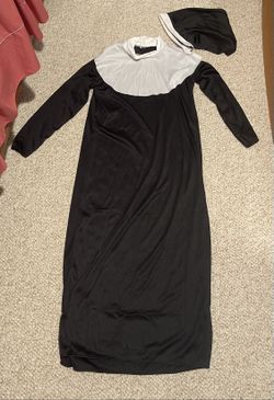 Girls Nun Halloween Costume with Hood – Fits 130-160cm