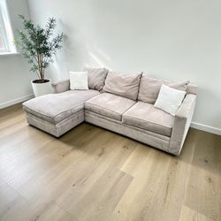 FREE DELIVERY! 🚚 Room & Board Taupe Reversible Chaise Sectional – Deep Seating, Washable Covers – $4,000 Retail