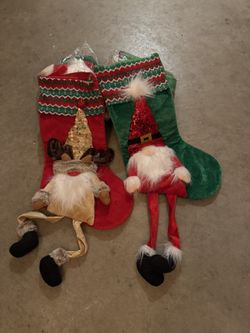 NEW Christmas Stockings with Santa Gnome and Reindeer (5 pair available)