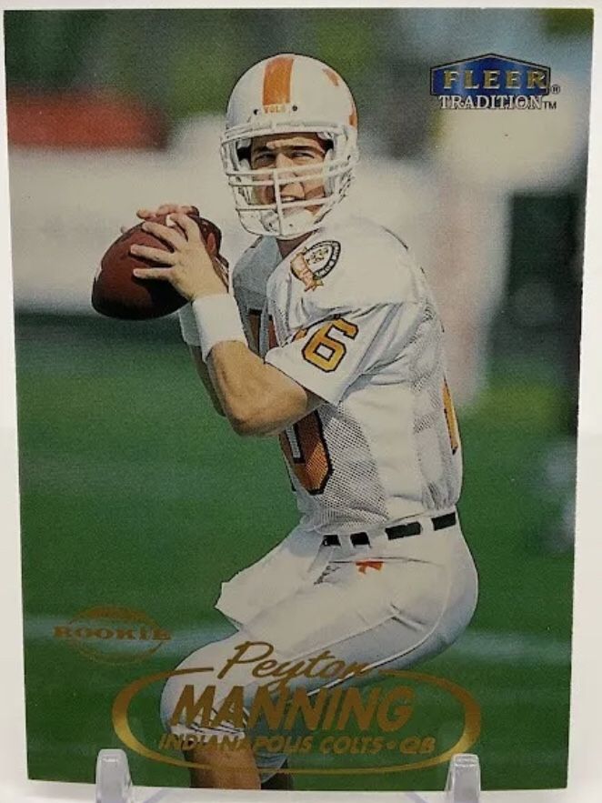 Peyton manning 1998 fleer tradition rookie card 235 indianapolis colts
