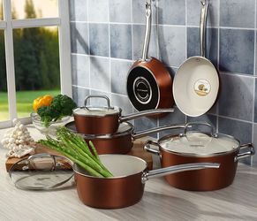 New - Emeril Lagasse Forever Pans 10 Piece Cookware Set With Lids and  Utensils for Sale in Prospect Heights, IL - OfferUp