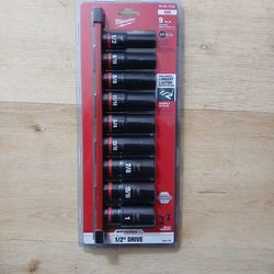Milwaukee 1/2 inch drive impact socket set