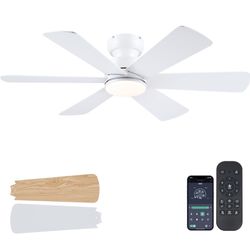 Ceiling Fan with Remote APP, Dual-Sided Modern/Rustic 6 Blades, Reversible, 3CCT,