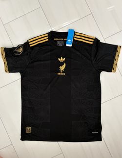 Black Gold Mexico Soccer Jersey World Cup