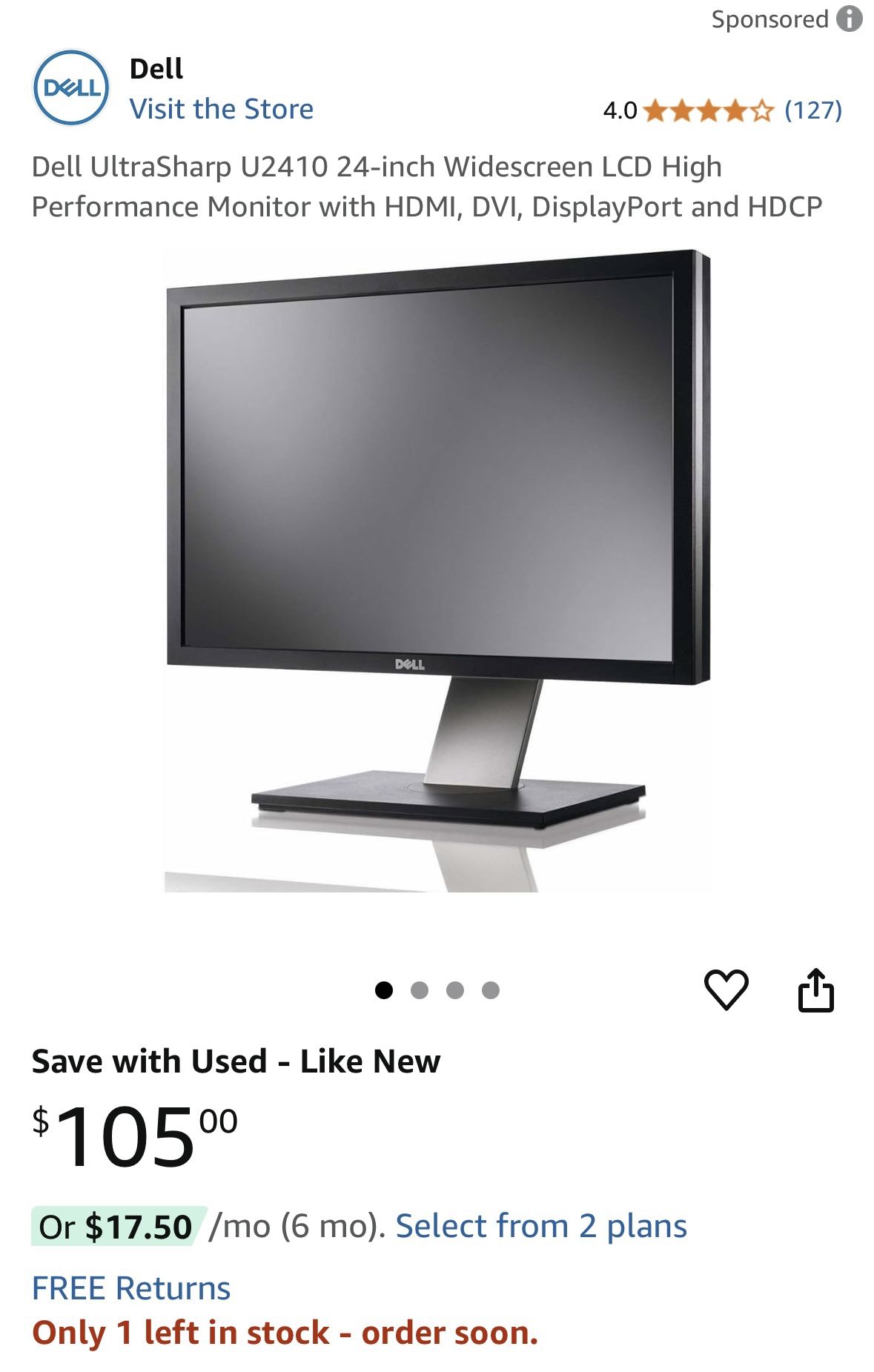 Dell UltraSharp U2410 is a 24-inch monitor