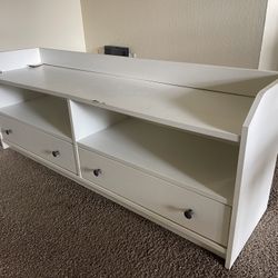 White TV Stand / Media Console with Storage