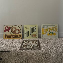 Vintage 1990s Marty Mummert All Metal Signs Decorative Restaurant Man Cave Office Garage Workshop