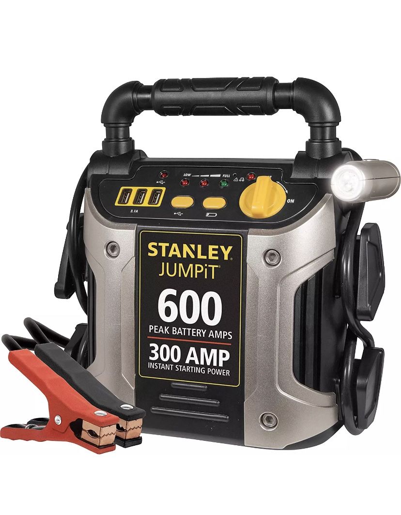 Portable Power Station Jump Starter: 600 Peak/300 Instant Am