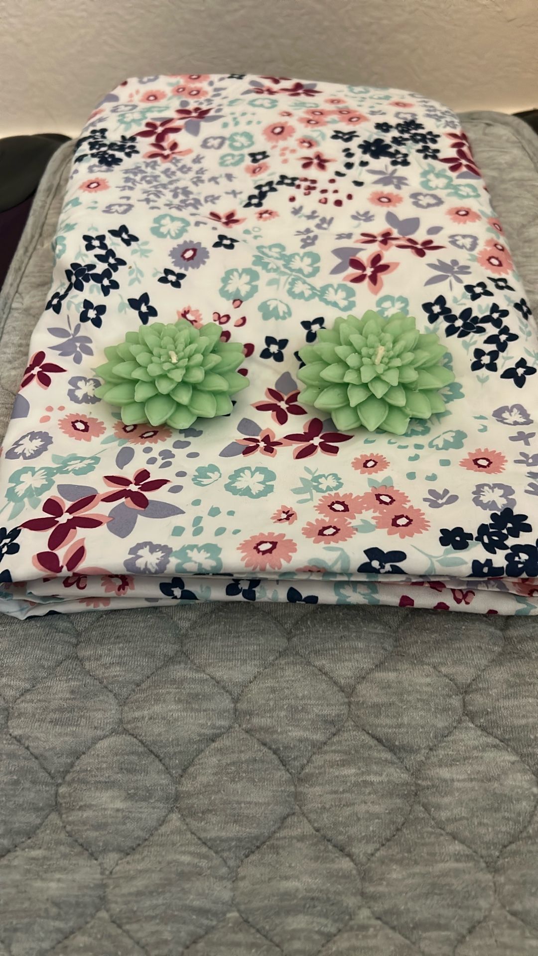 Floral Shower Curtain With Candles