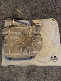 Coach Audrey Nautical Beaded Sun Canvas Purse