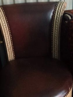 Dark Brown Leather Wingback Chair