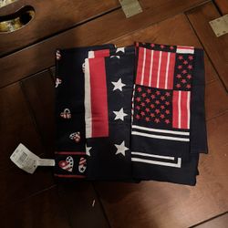 3 Patriotic Handkerchiefs/decorations NWT