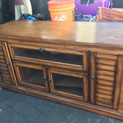 TV CONSOLE 55” w/pullout Drawers BAHAMA STYLE WOOD SOLID HIGH END & COFFEE TABLE  