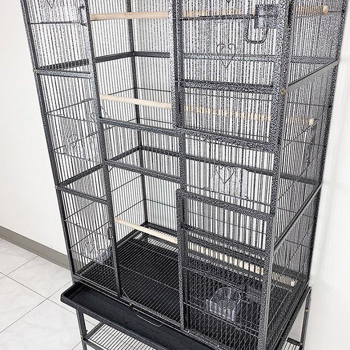 (NEW) $160 X Large 69” Bird Cage for Mid Sized Parrots Cockatiels Conures Parakeets Lovebirds Budgie, 31x19x69”