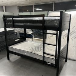 Bunk Bed Twin Over Twin With Mattress 