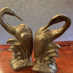 Two rare bird vintage bookends 