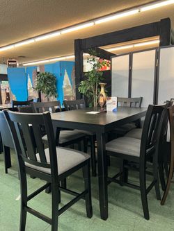 ⚡️Flash Deal⚡️Brand New 7pc Black color Counter Height Dining Set $699, Payment available, Delivery Available