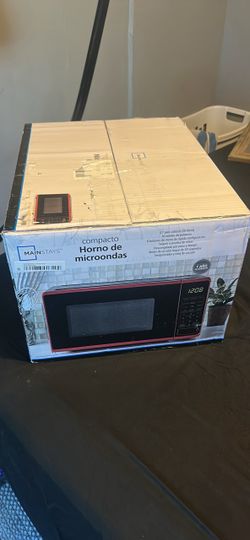 mainstays compact red microwave