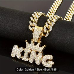 Cuban Gold Plated Chain And Pendant 