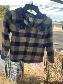 Kids Plaid Hooded Shirt Jacket