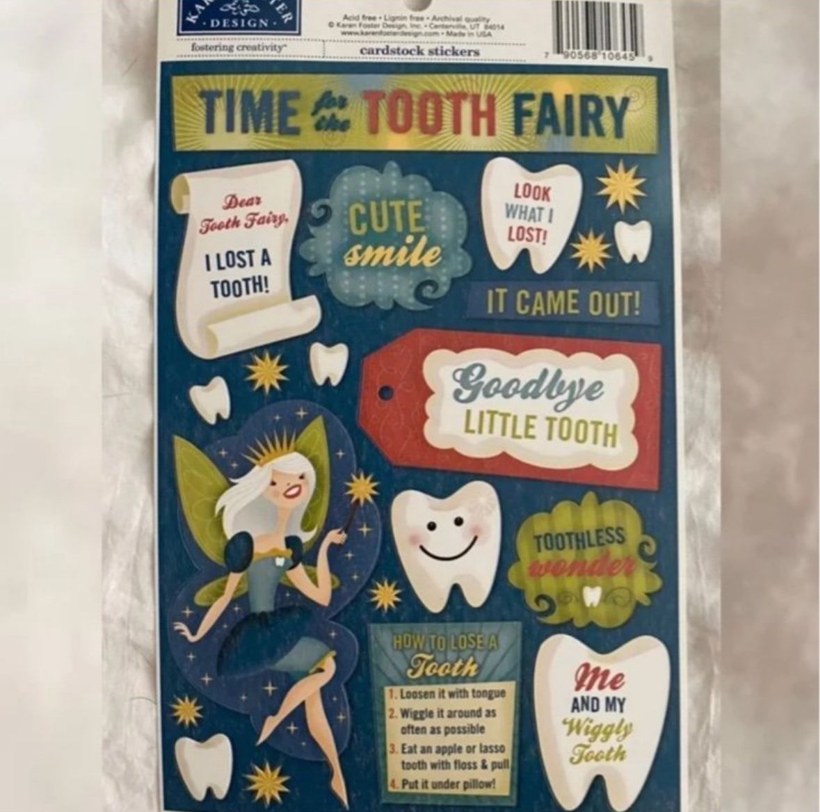 New Tooth Fairy Milestone Scrapbook Stickers