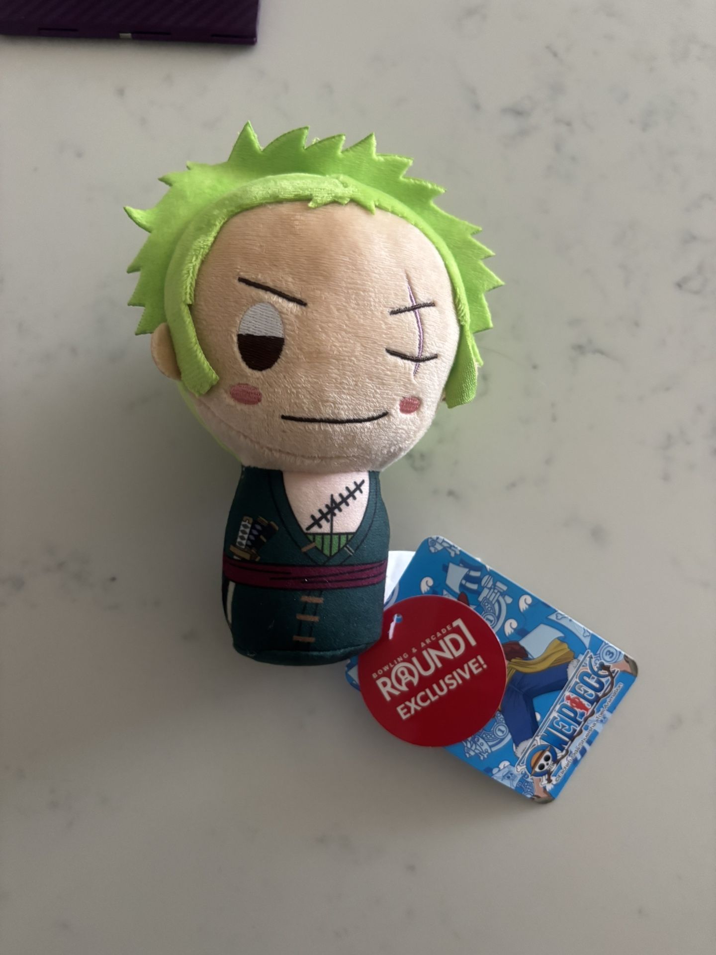 Roronoa Zoro plush toy. ROUND1 Exclusive!
