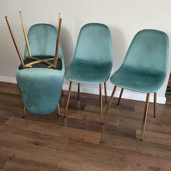 Blue Gold, Modern Velvet Dining Chairs