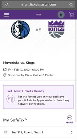 Sacramento Kings Vs Mavericks Tickets Upper Level 